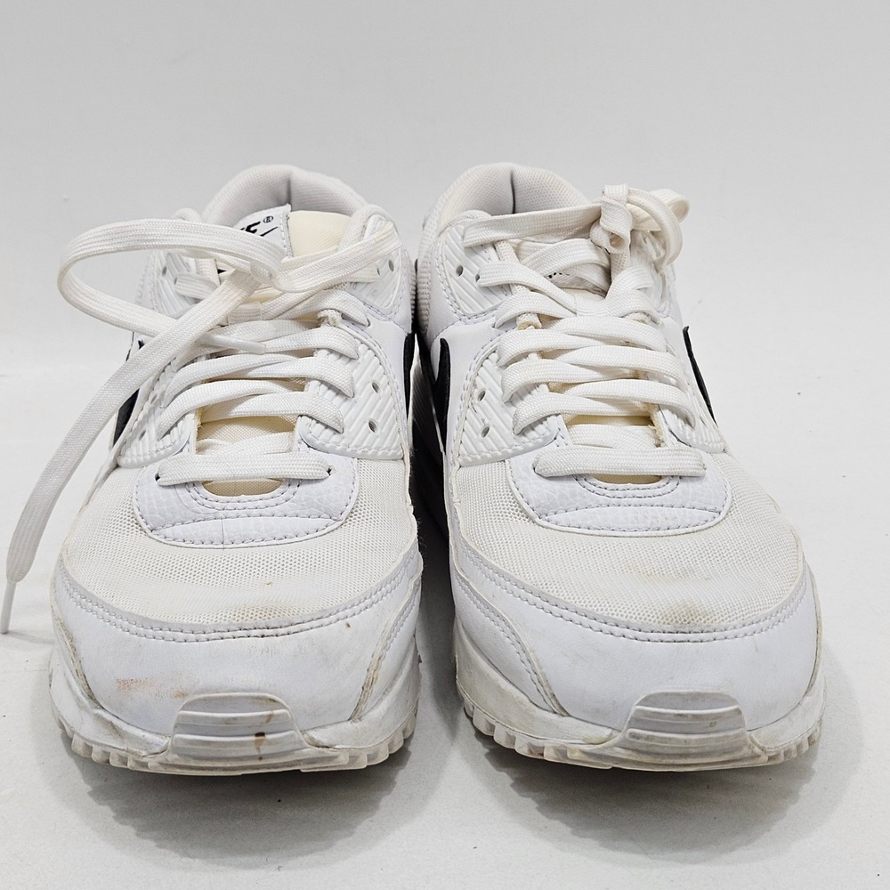 Nike Air Max 90 Women 10.5 White Black DH8010-101 Leather Mesh Running Sneakers - Picture 10 of 15